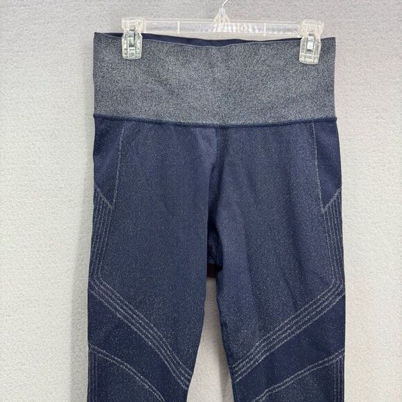 Athleta Womens Navy Blue Tight Sparkle Seamless Legging Size Large - Picture 7 of 11
